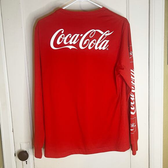 Red Coca Cola Classic Long Sleeve Crew Neck T-Shirt Size Medium - Picture 2 of 4